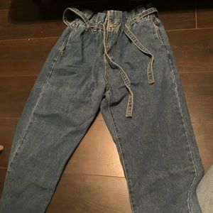 Paper bag waist jeans